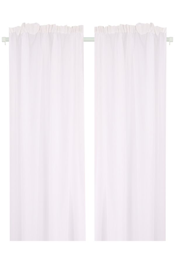 2 Pack Sheer Voile 140x225cm Taped Curtain Curtains Blinds S