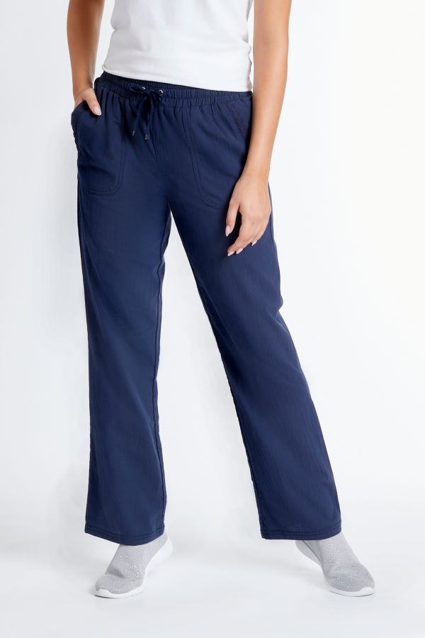 LACE TRIM COTTON PANTS | Miladys